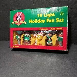 Vintage 1997 Set Of 10 LOONEY TUNES By MINAMI Light Holiday Fun